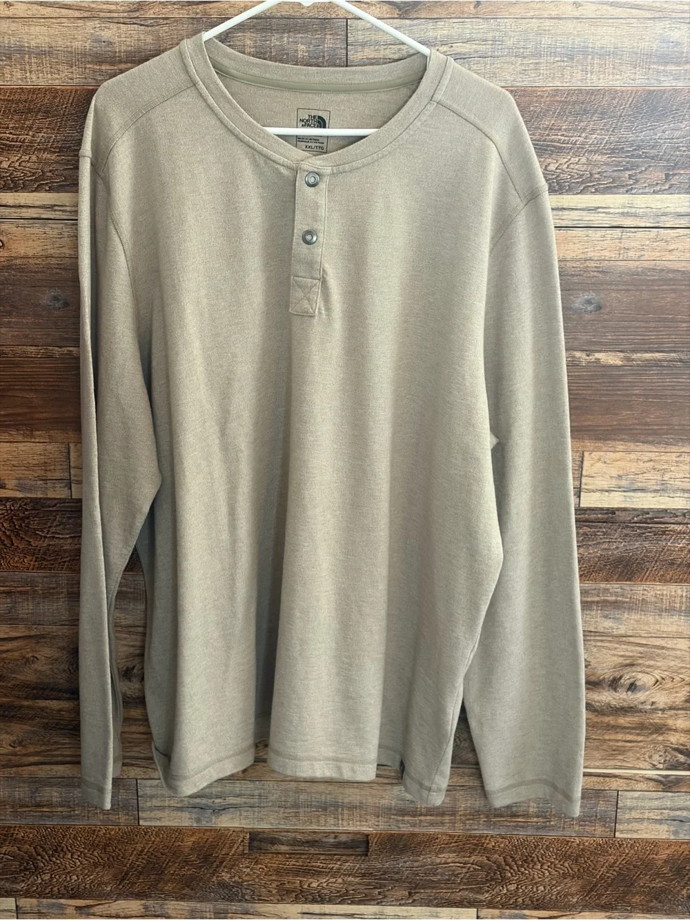 The North Face Men's Long-Sleeve Henley in Taupe Beige